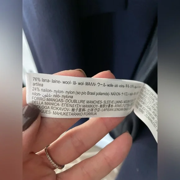 Massimo Dutti Navy Blue Belted Coat - Picture 5 of 9